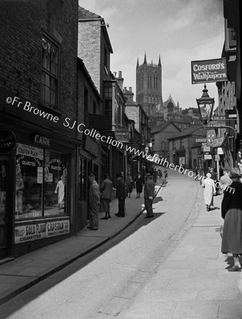 CATHEDRAL FROM 'THE STEEP' SHOPS  COSFORD'S  KIRK'S  PLAYERS ADVERT